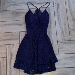Glitter bark blue dress